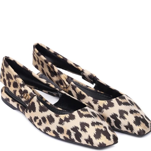 Dior Shoes - Dior Leopard Print Fabric Mizza Flats